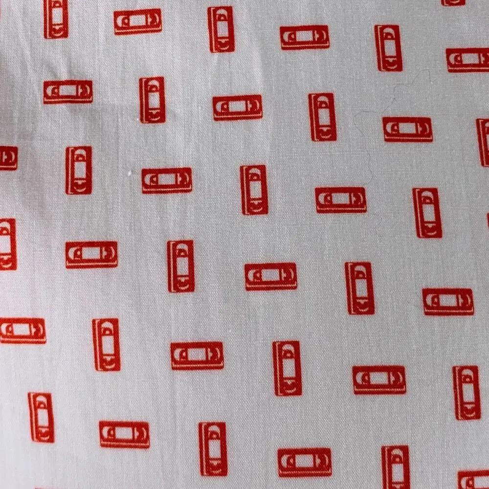 BRIONI Size XL White Red VHS Tape Cotton Long Sleeve Shirt - Picture 2 of 6